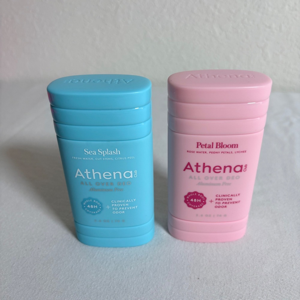 Athena Club All Over Deodorant 2.6oz Blue Pink LIKE_NEW Aluminum Free Set of 2